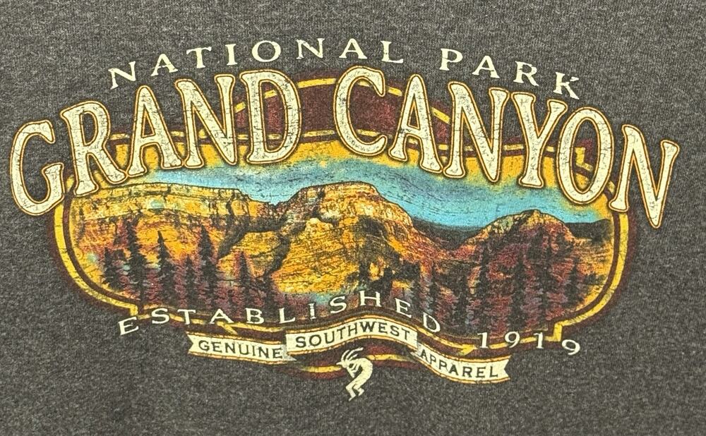 Grand Canyon National Park Gray T-shirt Medium Unisex Outdoor Western